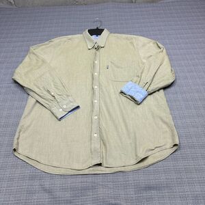 Barbour The Plain‎ Shirt Mens Large Wheat Color Contrasting Flip Cuff Portugal